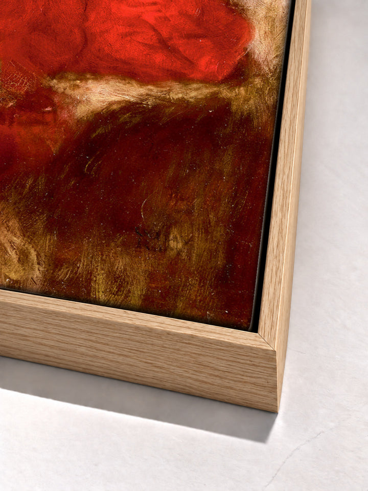 Dame im fauteuil by Gustav Klimt oak floater frame corner detail