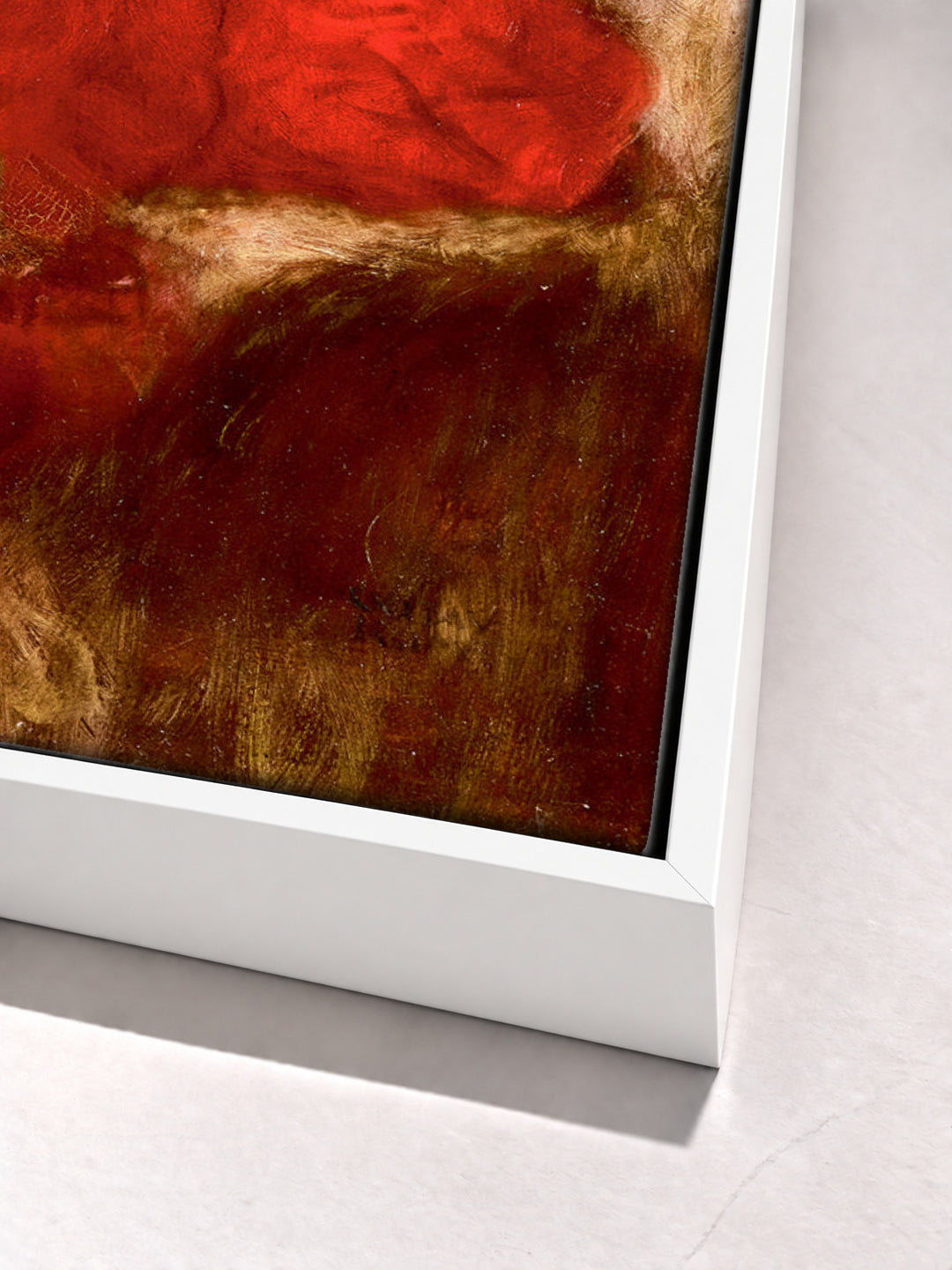 Dame im fauteuil by Gustav Klimt white floater frame corner detail