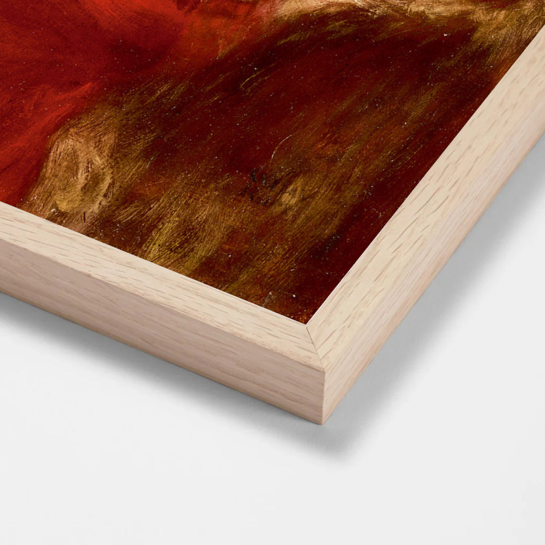 Dame im fauteuil by Gustav Klimt oak stock paper frame corner detail