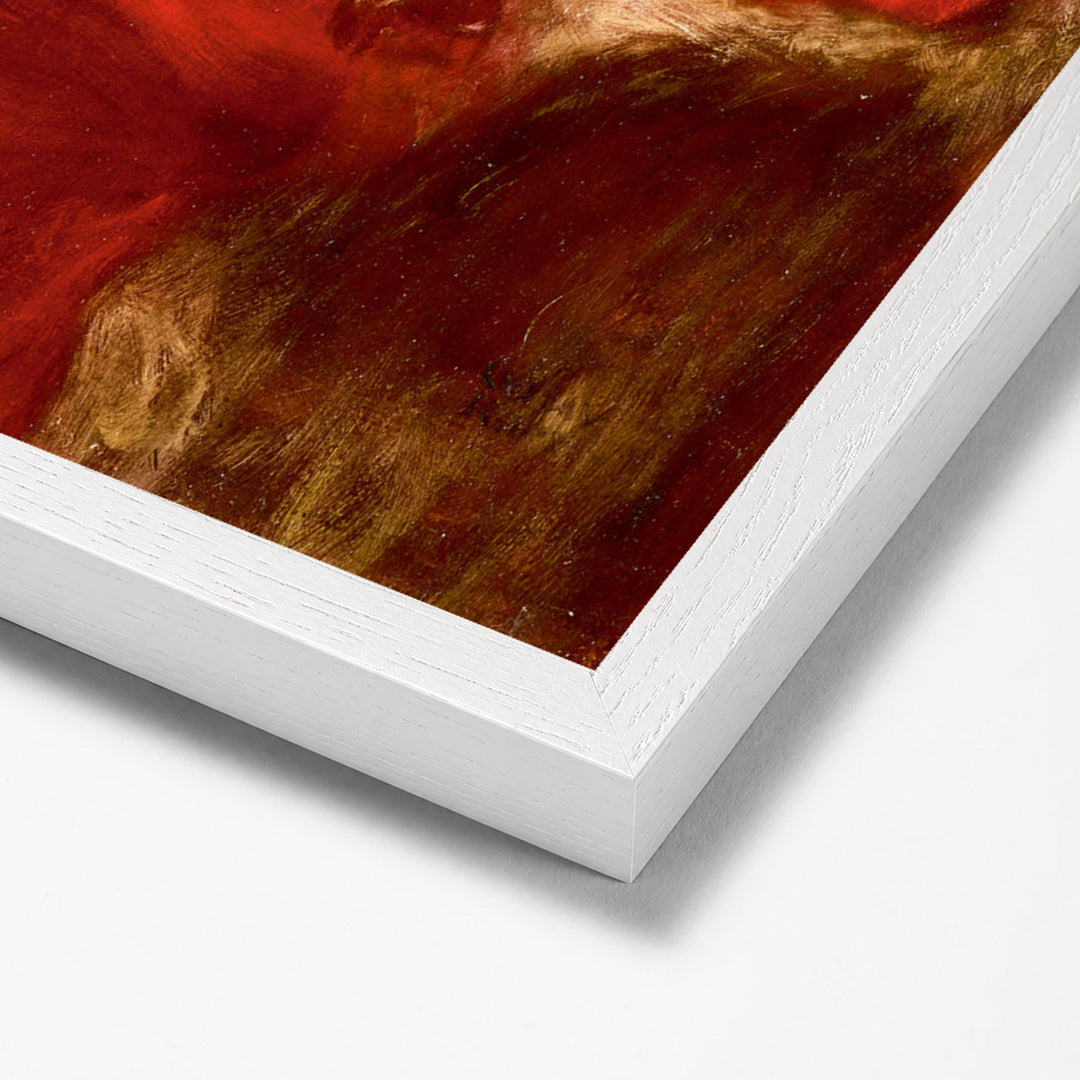Dame im fauteuil by Gustav Klimt white stock paper frame corner detail