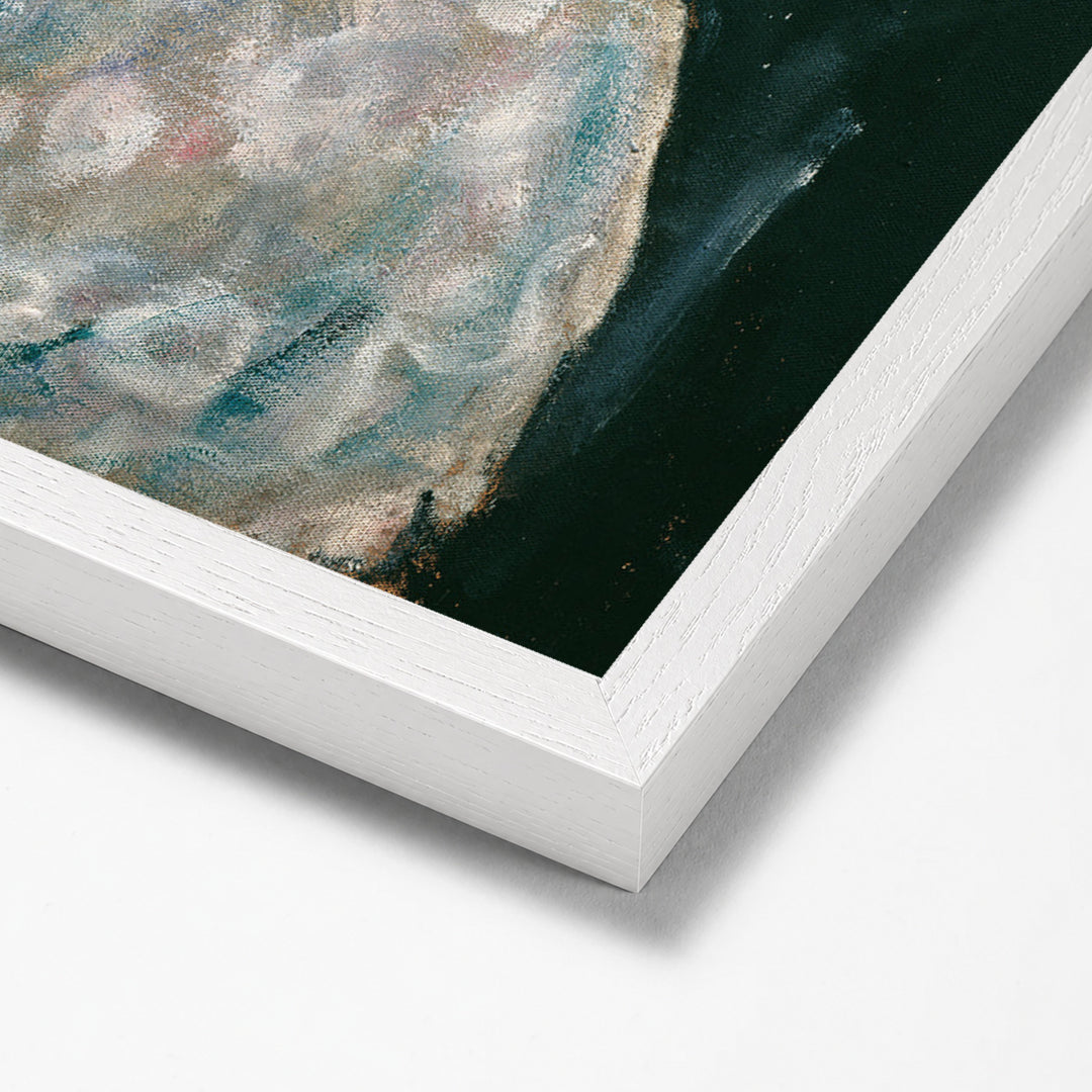 Dame in Weib by Gustav Klimt white stock paper frame corner detail