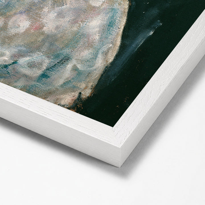 Dame in Weib by Gustav Klimt white stock paper frame corner detail