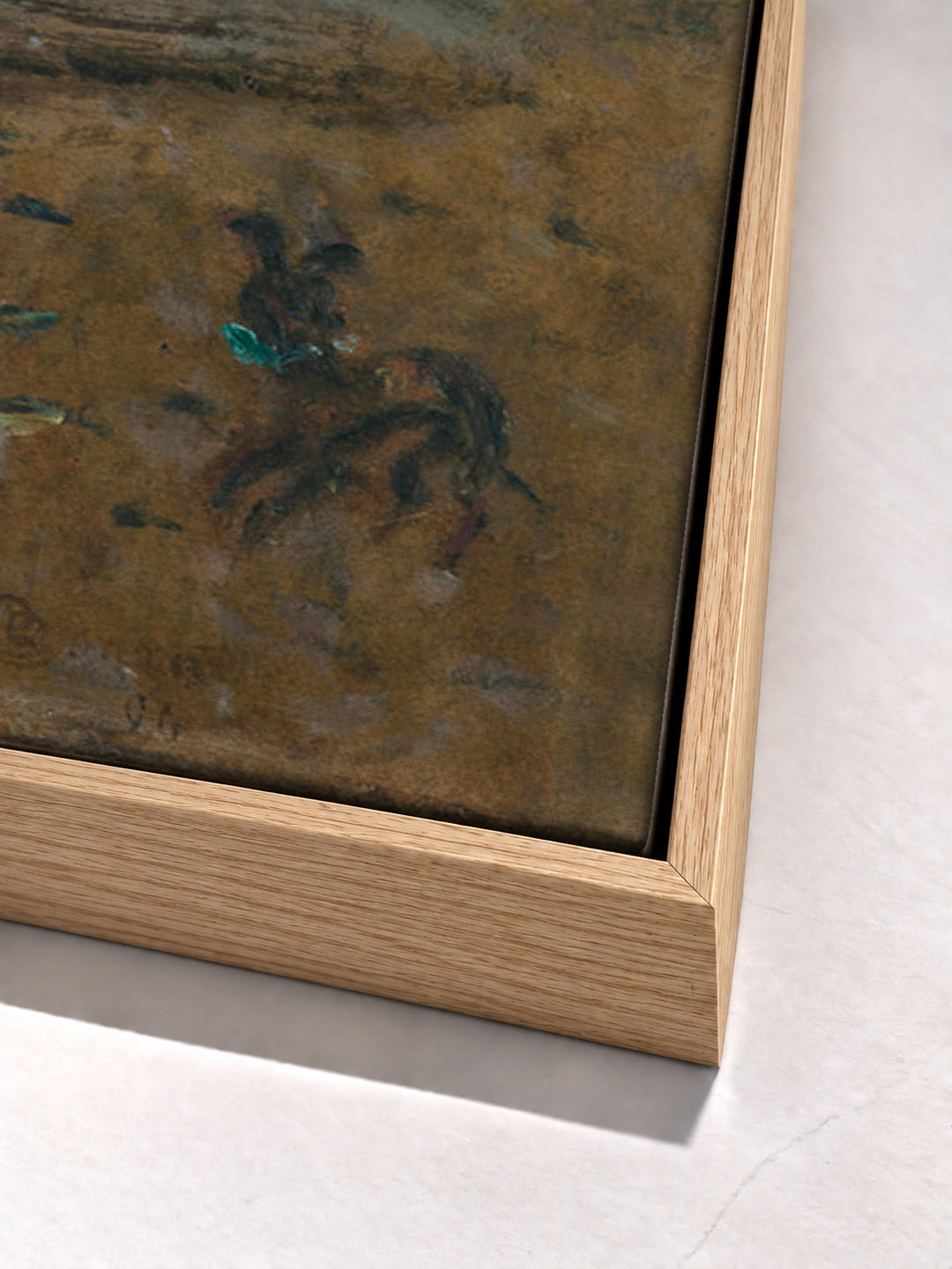 Dans La Rue, La Femme À L'Ombrelle by Pierre Bonnard oak floater frame corner detail