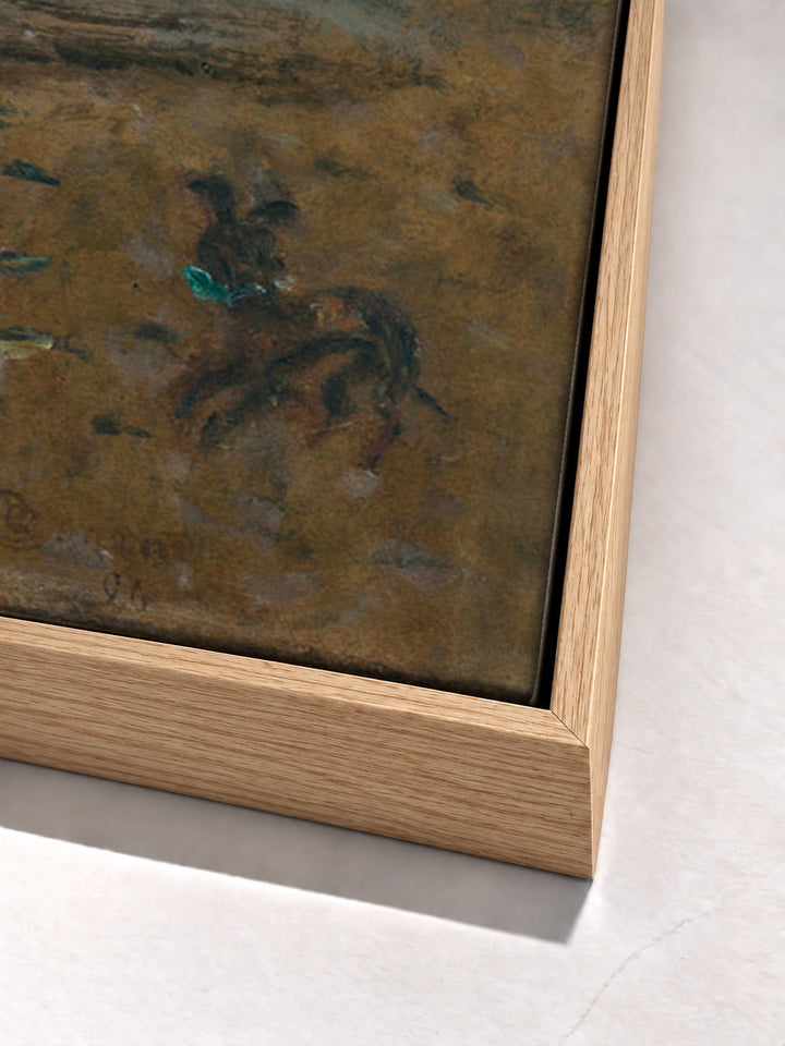 Dans La Rue, La Femme À L'Ombrelle by Pierre Bonnard oak floater frame corner detail