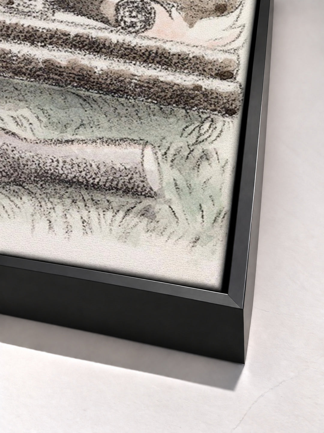 Design for Urne Buriall–Funeral Pyre (1932) by Paul Nash black floater frame corner detail