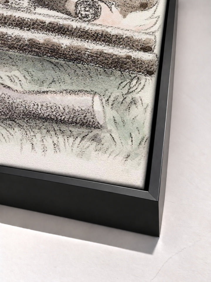 Design for Urne Buriall–Funeral Pyre (1932) by Paul Nash black floater frame corner detail
