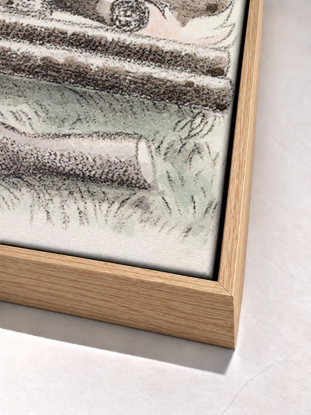Design for Urne Buriall–Funeral Pyre (1932) by Paul Nash oak floater frame corner detail