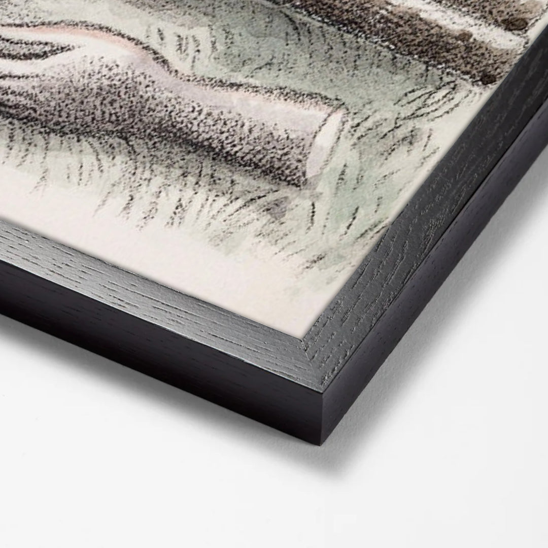 Design for Urne Buriall–Funeral Pyre (1932) by Paul Nash black stock paper frame corner detail