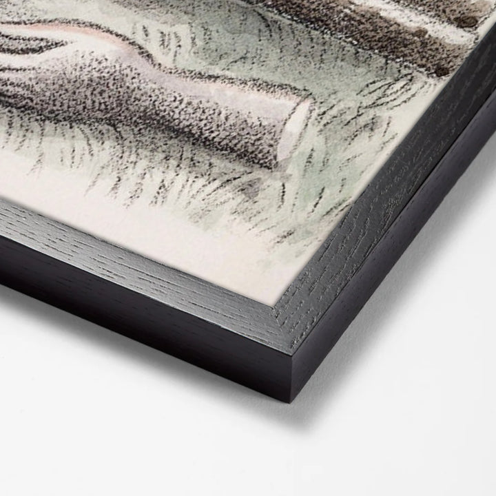 Design for Urne Buriall–Funeral Pyre (1932) by Paul Nash black stock paper frame corner detail