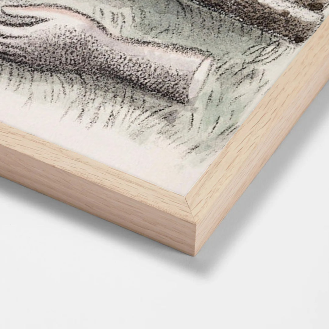 Design for Urne Buriall–Funeral Pyre (1932) by Paul Nash oak stock paper frame corner detail