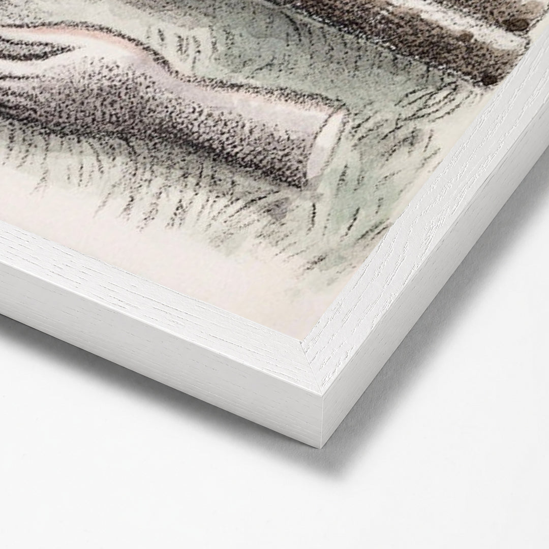 Design for Urne Buriall–Funeral Pyre (1932) by Paul Nash white stock paper frame corner detail