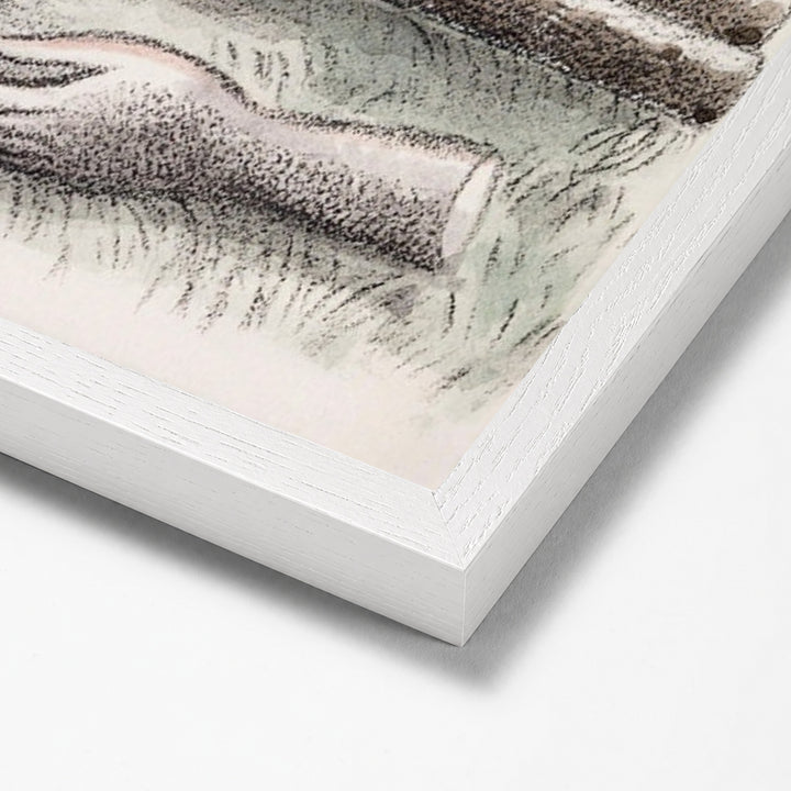 Design for Urne Buriall–Funeral Pyre (1932) by Paul Nash white stock paper frame corner detail