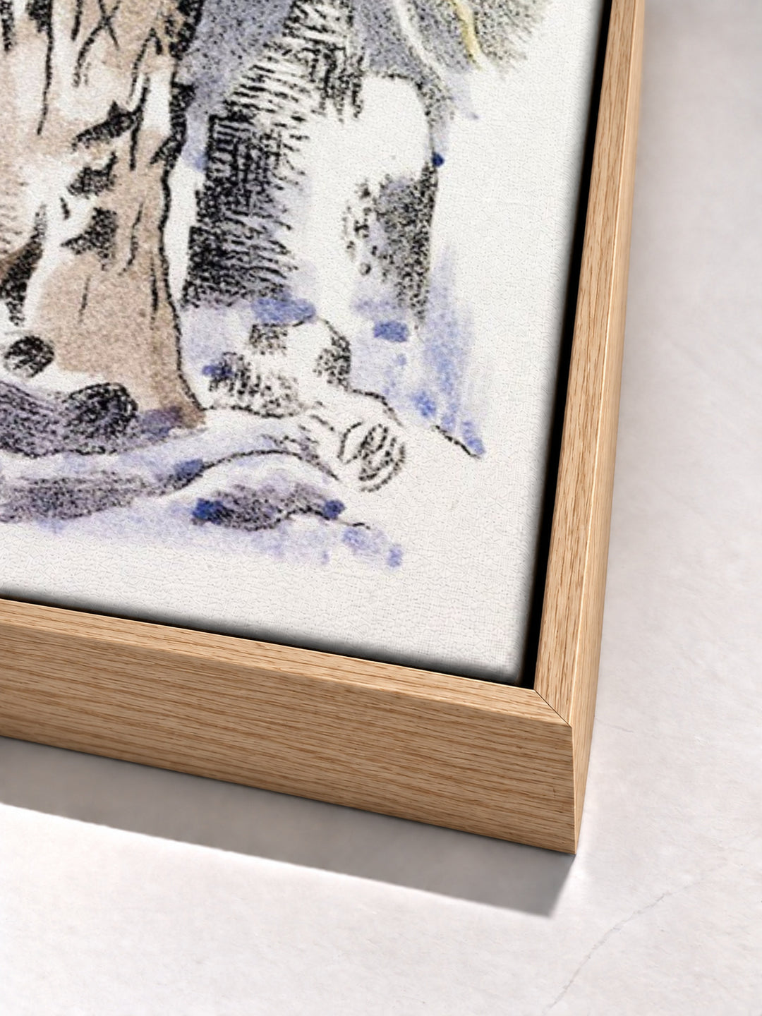 Design for Urne Buriall–Ghosts, (1932) by Paul Nash oak floater frame corner detail