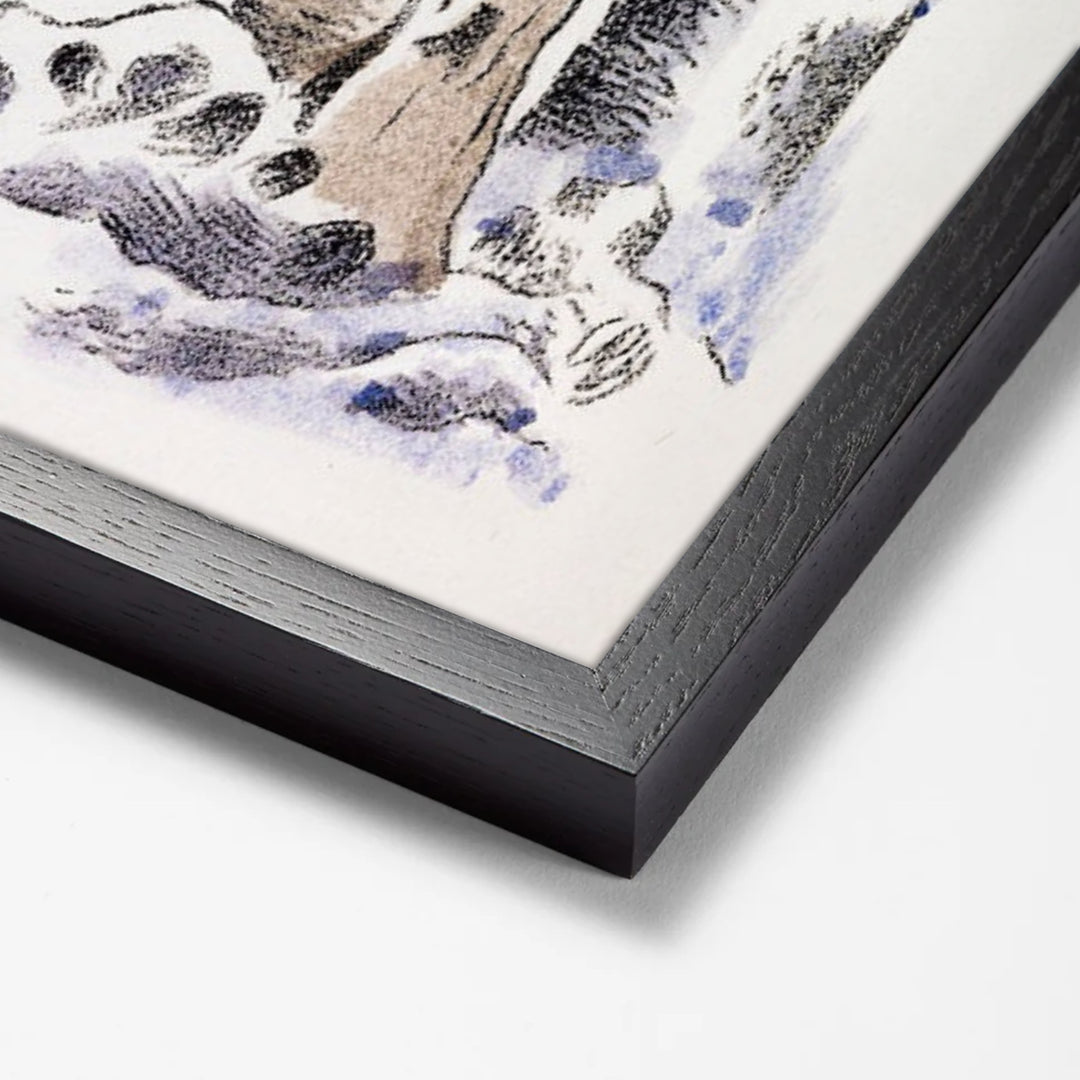 Design for Urne Buriall–Ghosts, (1932) by Paul Nash black stock paper frame corner detail