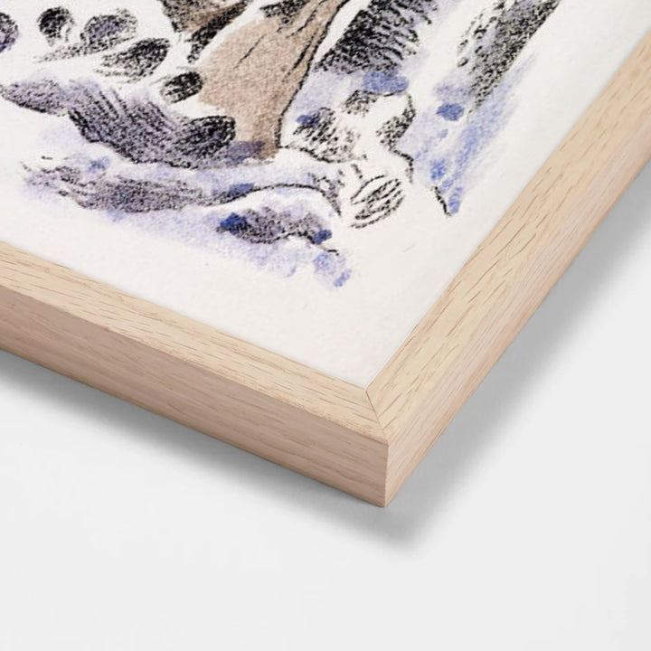 Design for Urne Buriall–Ghosts, (1932) by Paul Nash oak stock paper frame corner detail