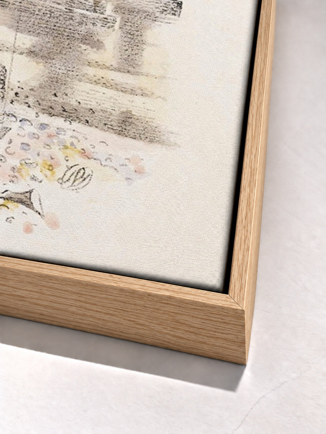 Design for Urne Buriall–Sorrow by Paul Nash oak floater frame corner detail