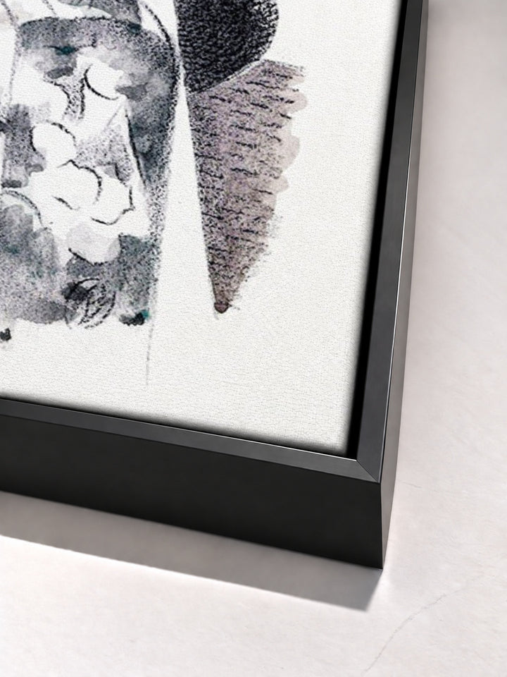 Design for Urne Buriall–Water Hath Proved the Smartest Grave by Paul Nash black floater frame corner detail