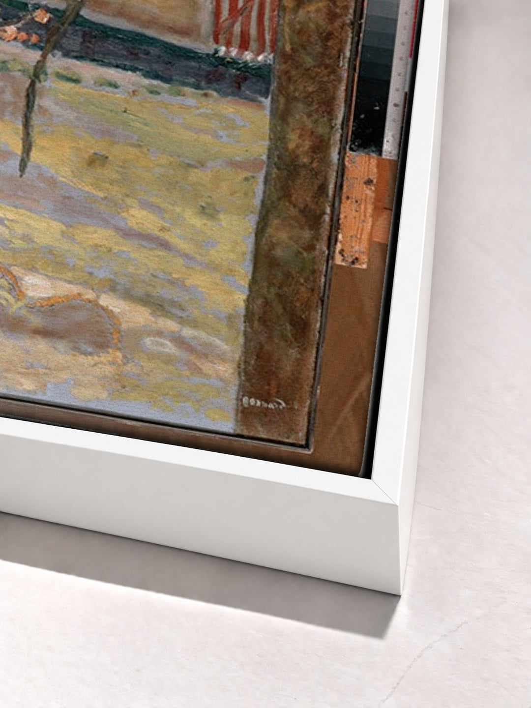 Early Spring. Little Fauns by Pierre Bonnard white floater frame corner detail
