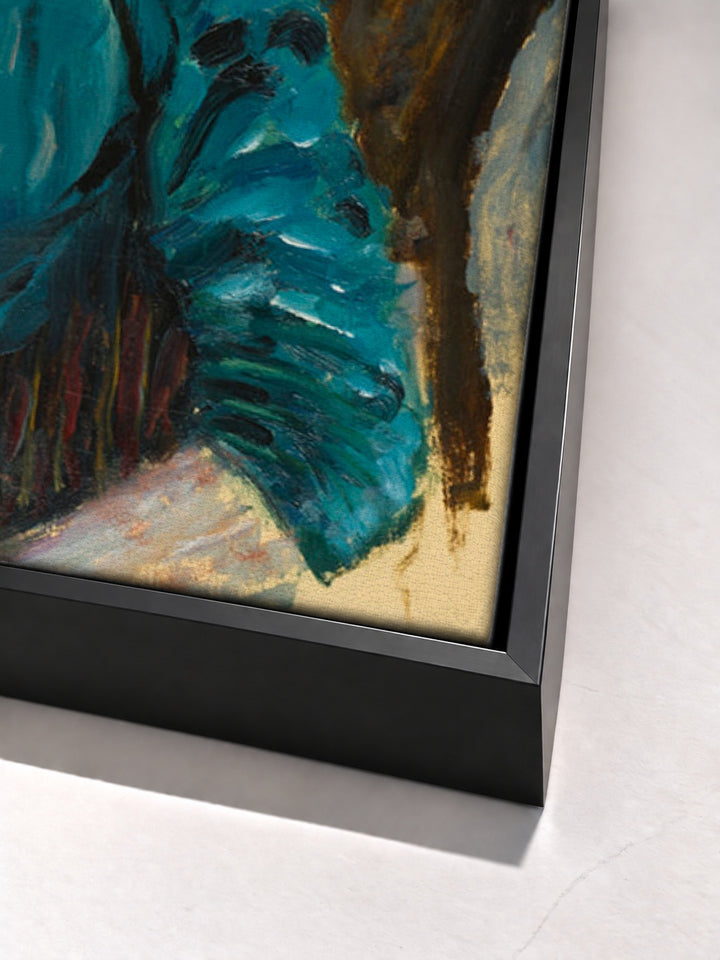 Femme Au Jabot Rose by Pierre Bonnard black floater frame corner detail