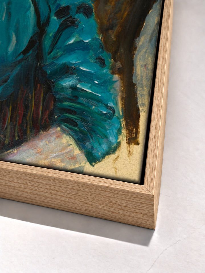 Femme Au Jabot Rose by Pierre Bonnard oak floater frame corner detail