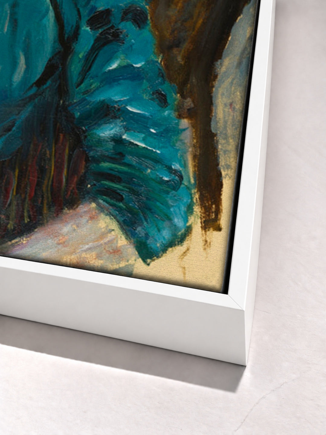 Femme Au Jabot Rose by Pierre Bonnard white floater frame corner detail