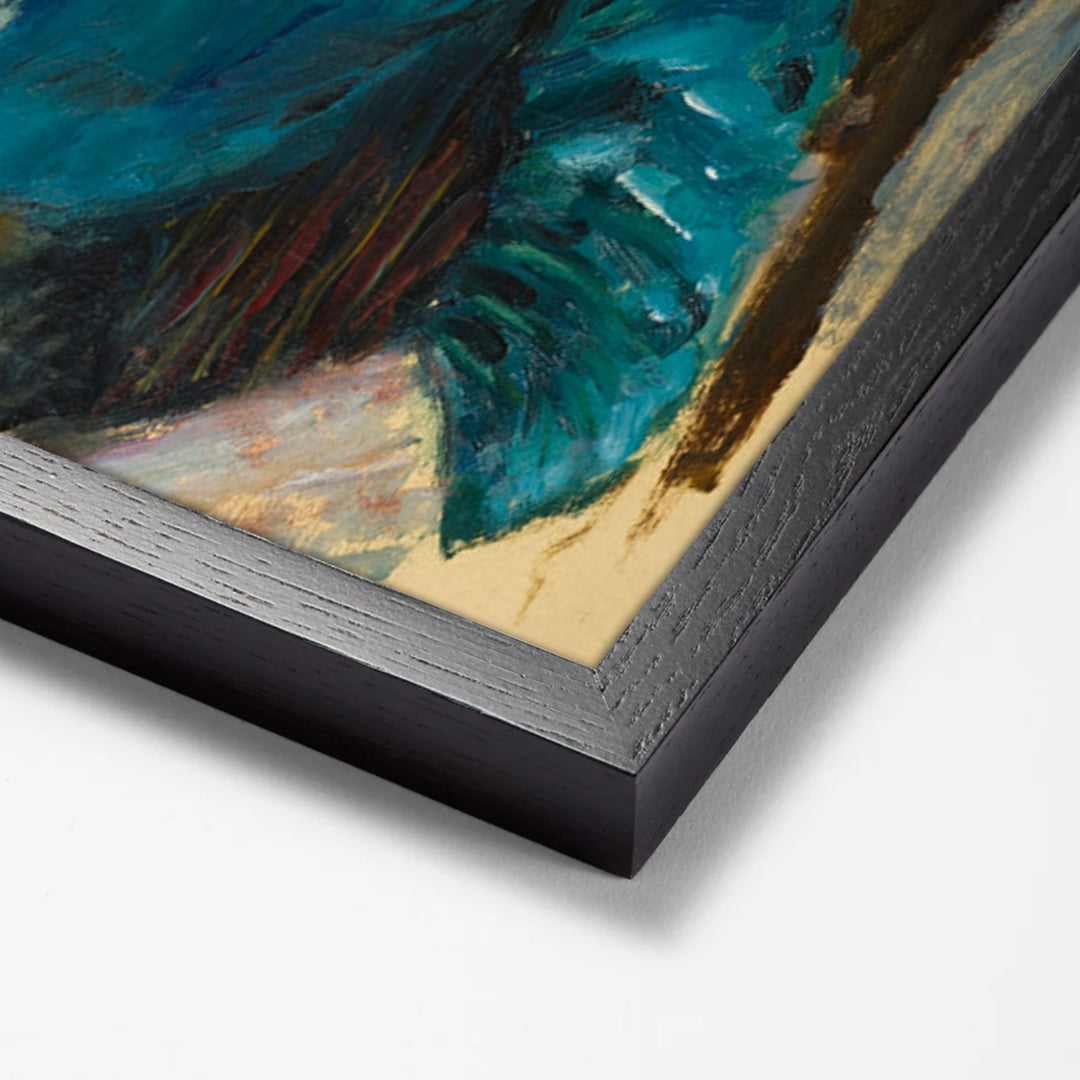 Femme Au Jabot Rose by Pierre Bonnard black stock paper frame corner detail