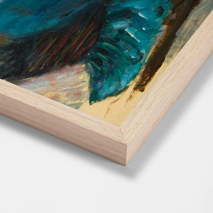 Femme Au Jabot Rose by Pierre Bonnard oak stock paper frame corner detail