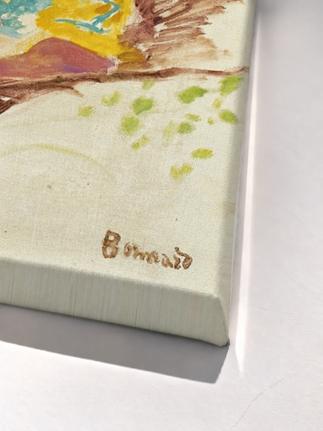 Femme Au Peignoir Dans Un Hamac by Pierre Bonnard stretched canvas corner detail