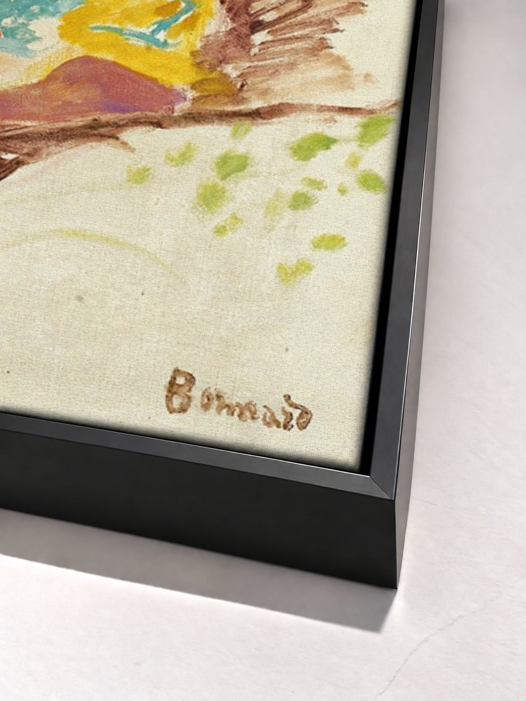 Femme Au Peignoir Dans Un Hamac by Pierre Bonnard black floater frame corner detail
