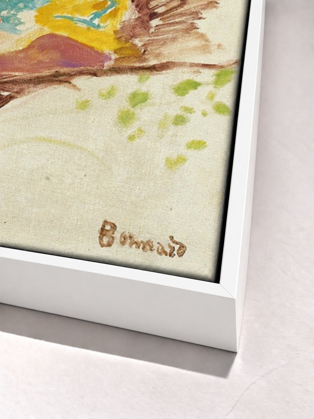 Femme Au Peignoir Dans Un Hamac by Pierre Bonnard white floater frame corner detail