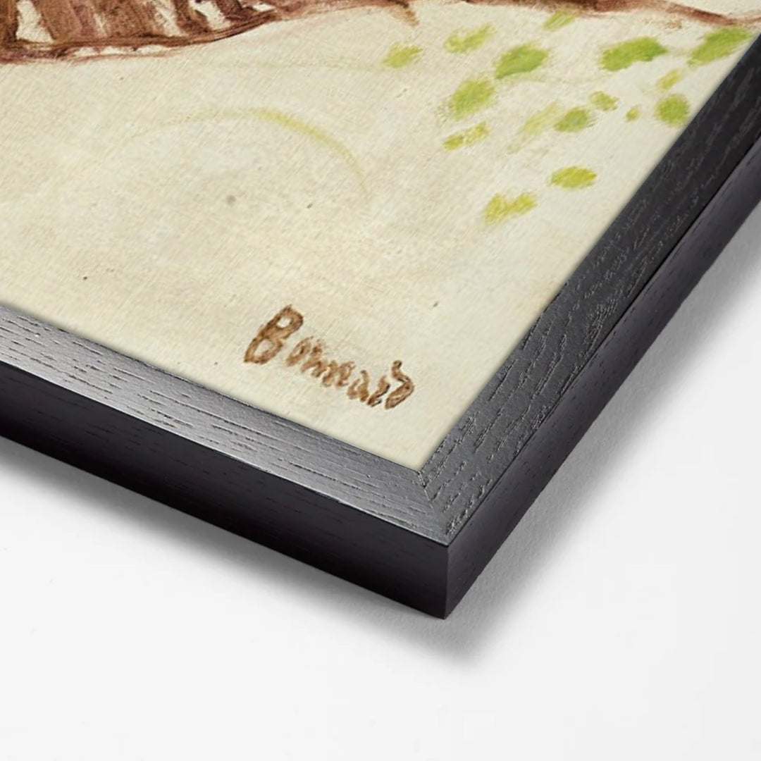 Femme Au Peignoir Dans Un Hamac by Pierre Bonnard black stock paper frame corner detail