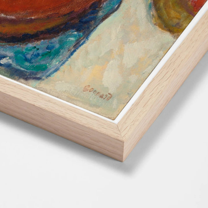 Femme À Table by Pierre Bonnard oak stock paper frame corner detail