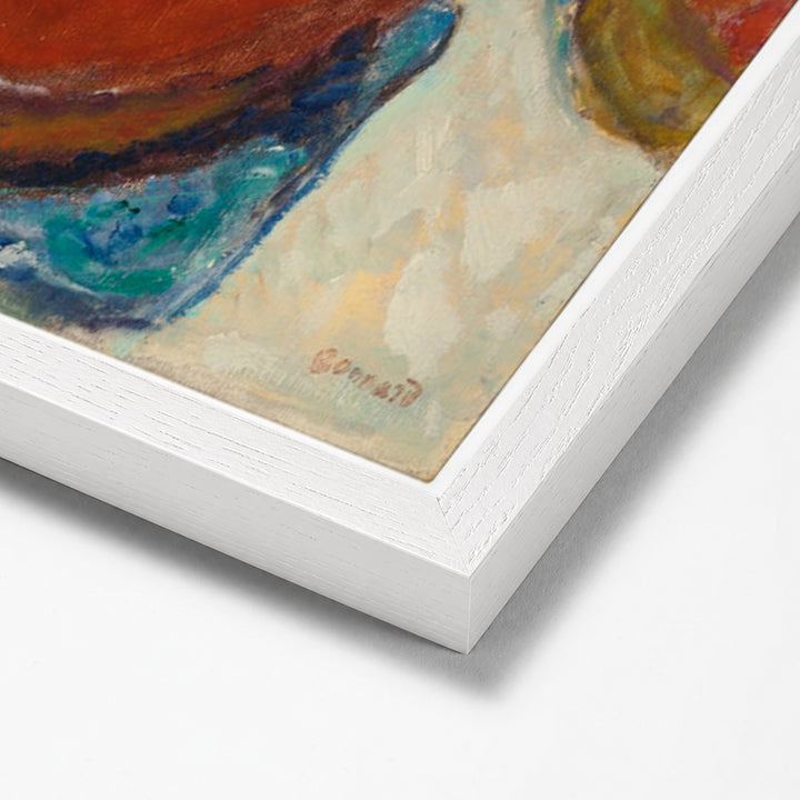 Femme À Table by Pierre Bonnard white stock paper frame corner detail