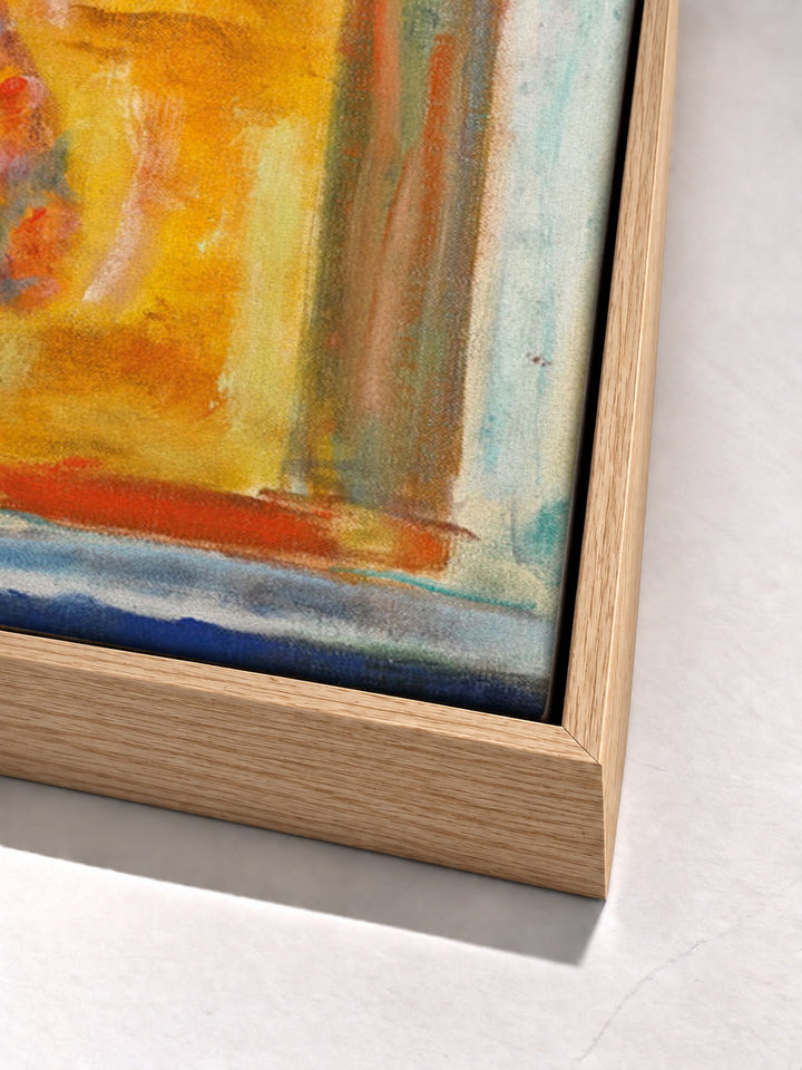 Fleurs Au Pichet Vert by Pierre Bonnard oak floater frame corner detail