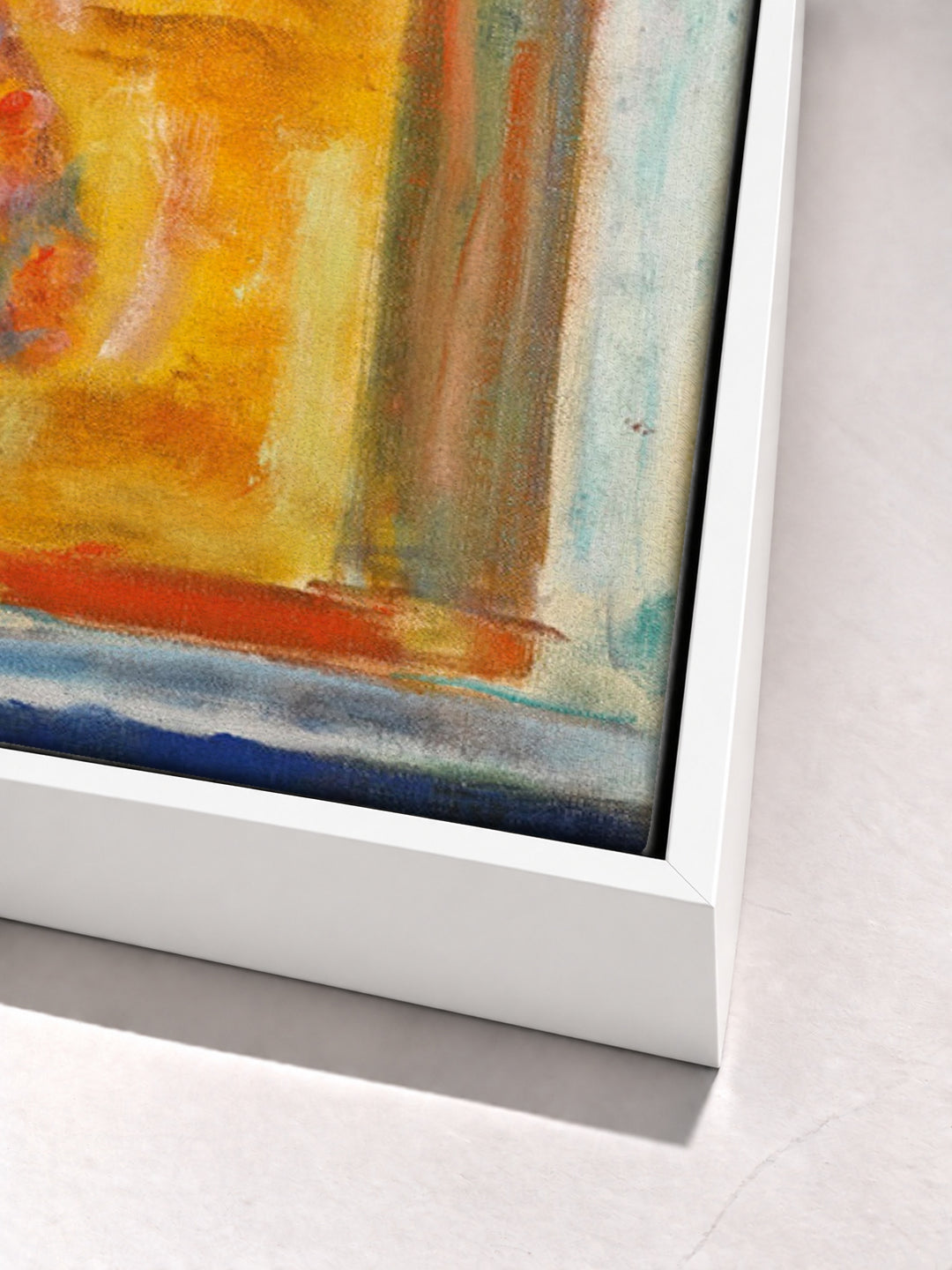 Fleurs Au Pichet Vert by Pierre Bonnard white floater frame corner detail