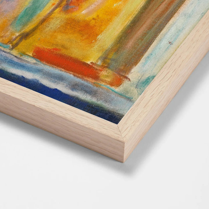 Fleurs Au Pichet Vert by Pierre Bonnard oak stock paper frame corner detail