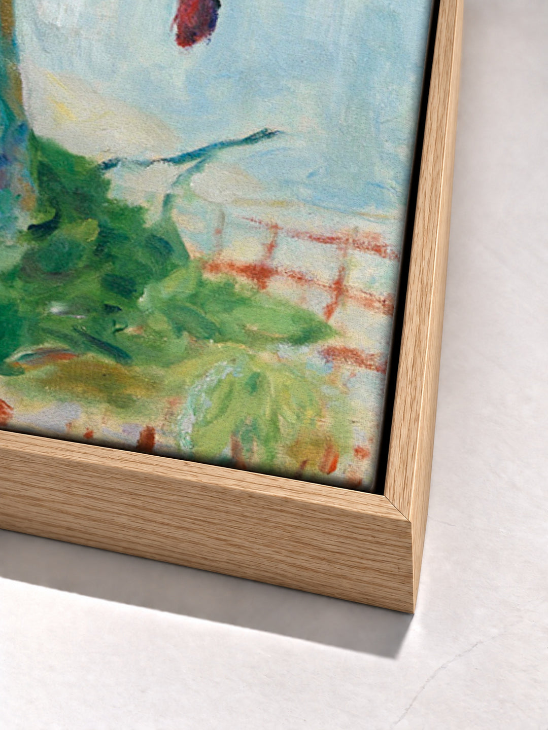 Fleurs Des Champs by Pierre Bonnard oak floater frame corner detail