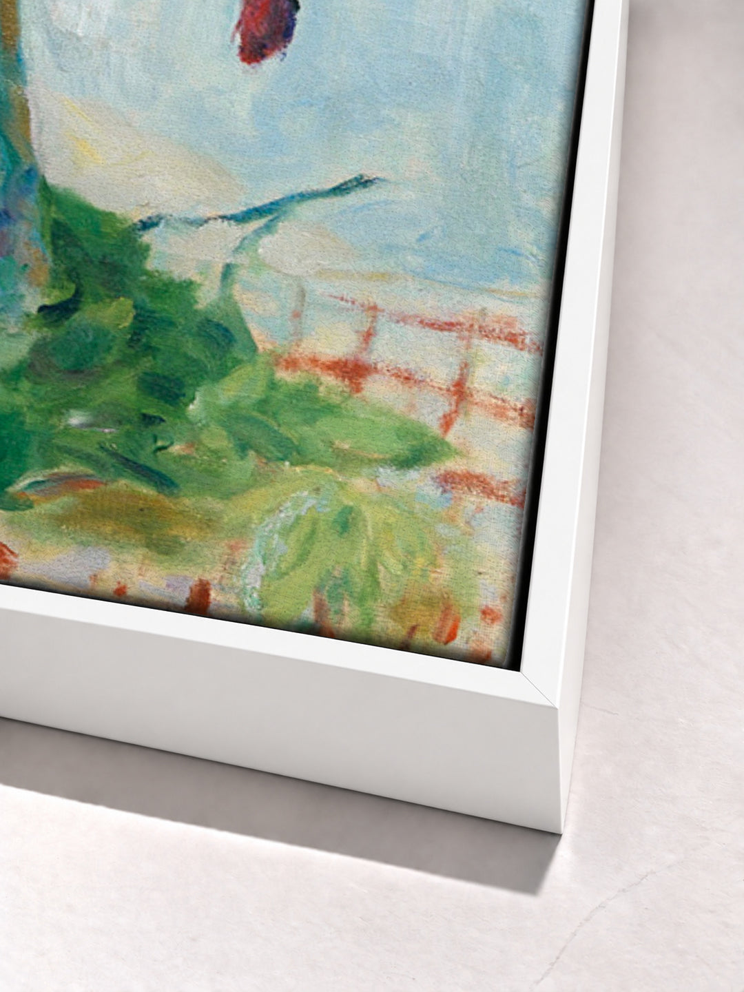 Fleurs Des Champs by Pierre Bonnard white floater frame corner detail
