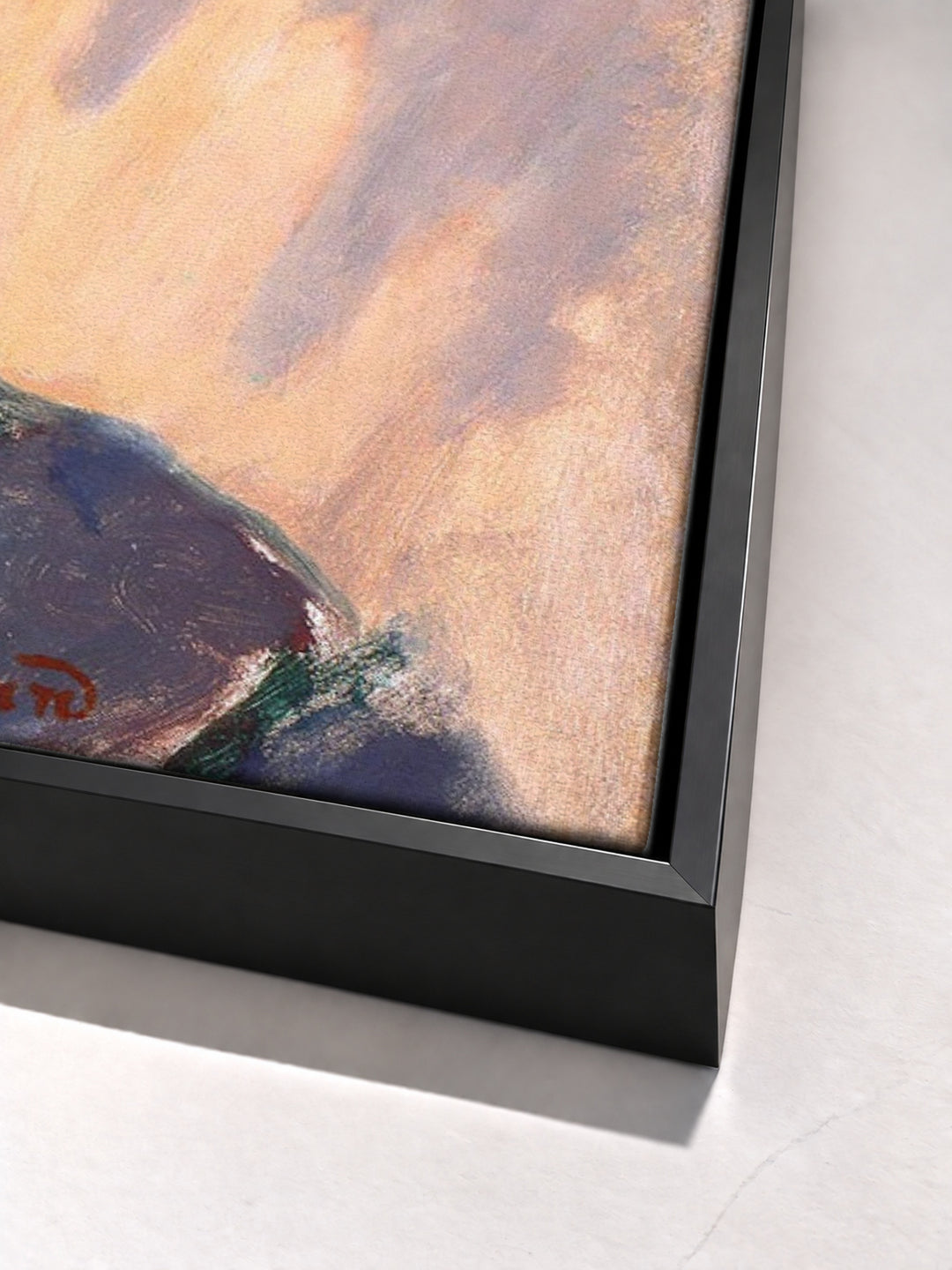 Girl in Straw Hat by Pierre Bonnard black floater frame corner detail
