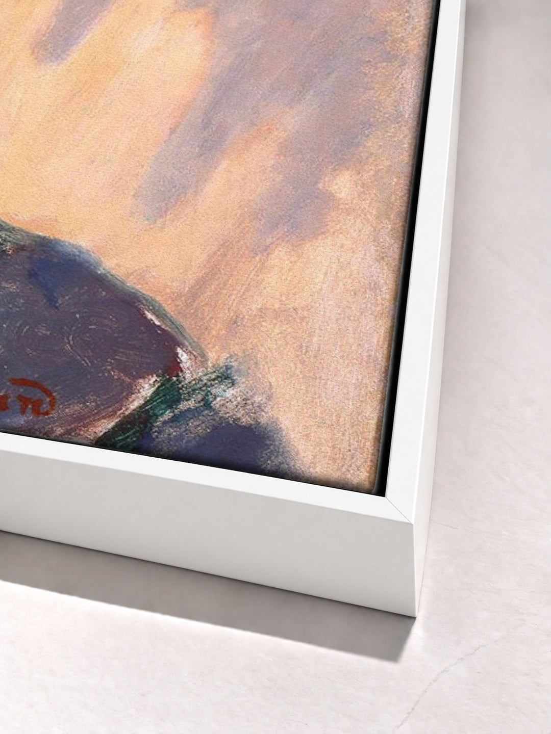 Girl in Straw Hat by Pierre Bonnard white floater frame corner detail