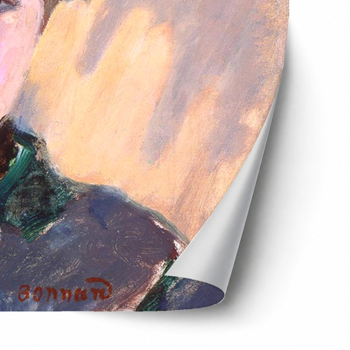 Girl in Straw Hat by Pierre Bonnard unframed paper print corner detail