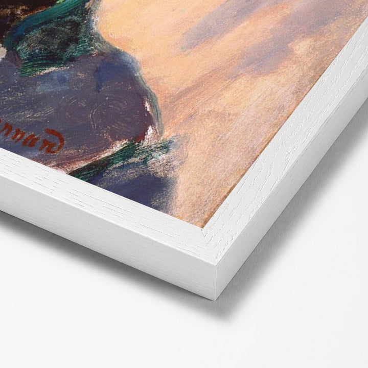 Girl in Straw Hat by Pierre Bonnard white stock paper frame corner detail