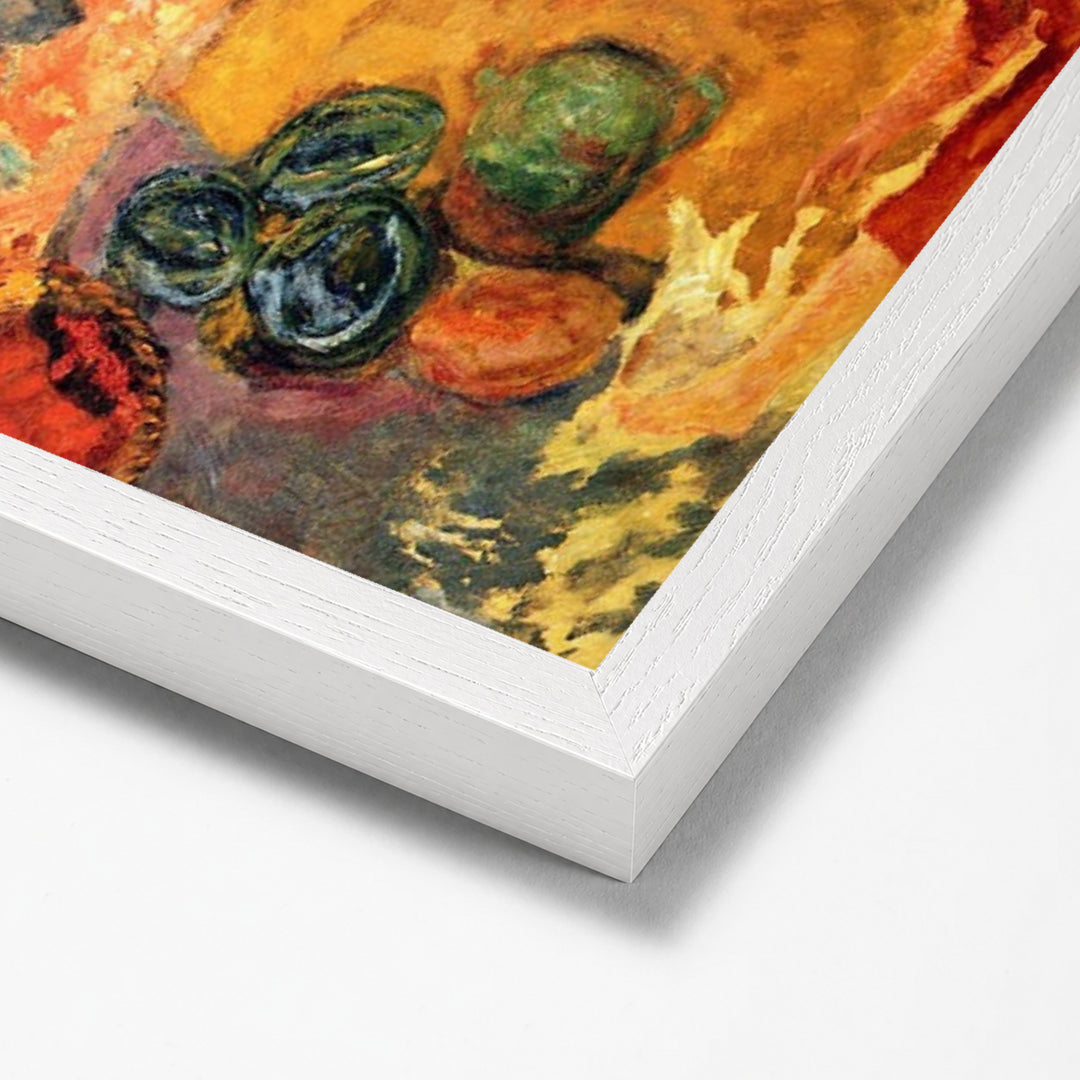 Girl With Parrot by Pierre Bonnard white stock paper frame corner detail