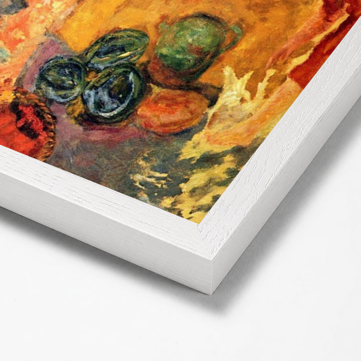 Girl With Parrot by Pierre Bonnard white stock paper frame corner detail