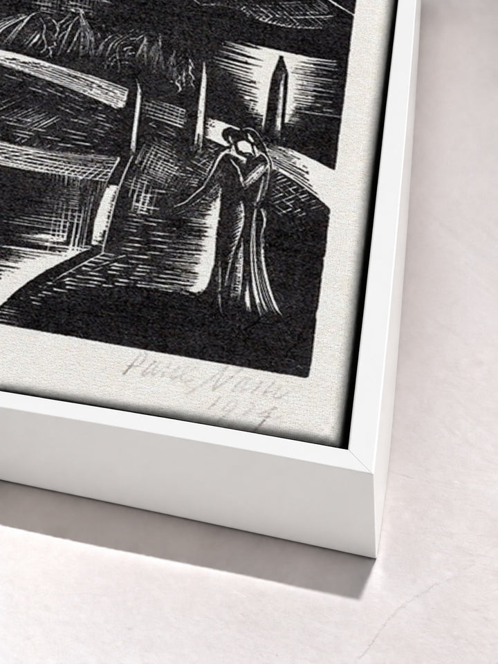 Hanging garden by Paul Nash white floater frame corner detail