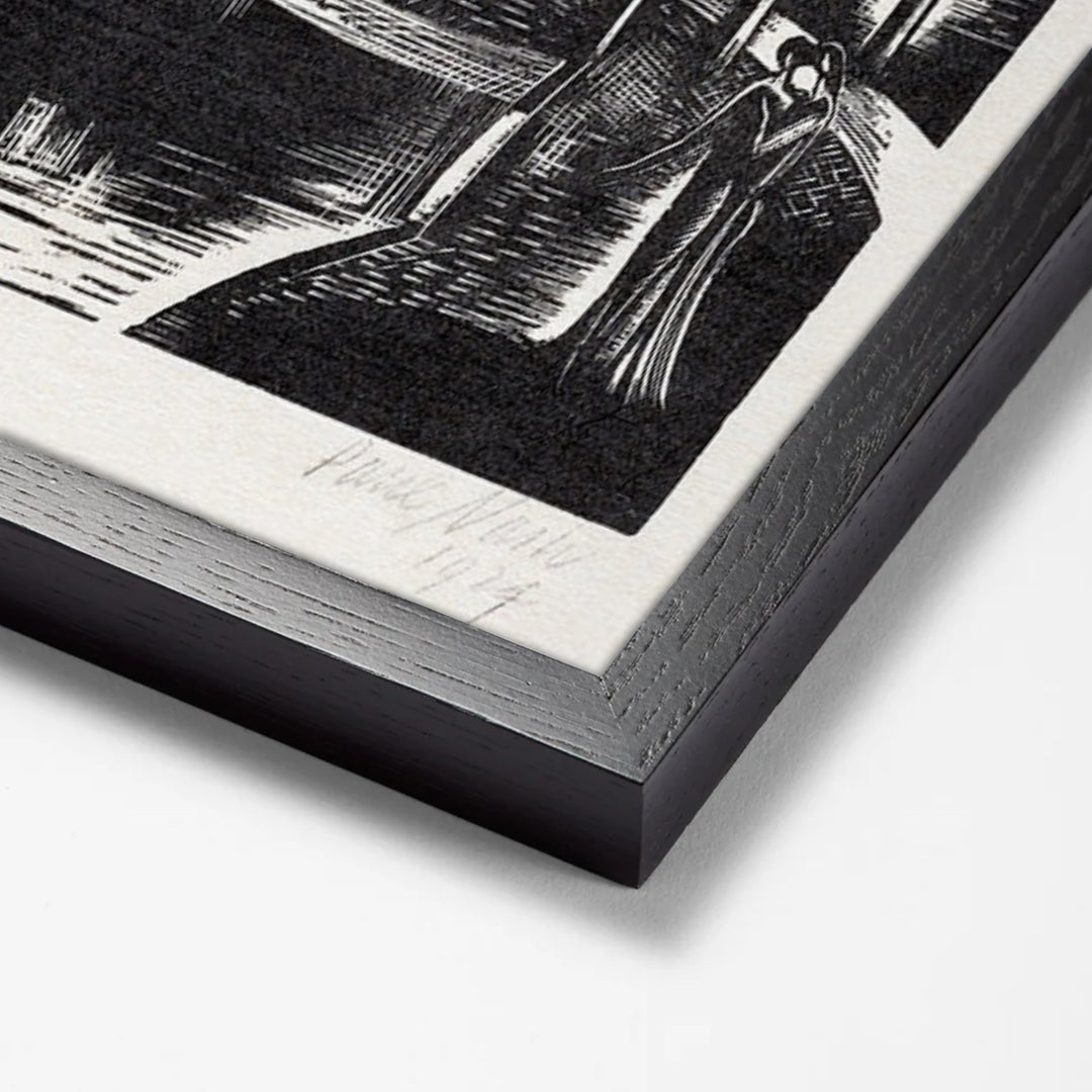 Hanging garden by Paul Nash black stock paper frame corner detail