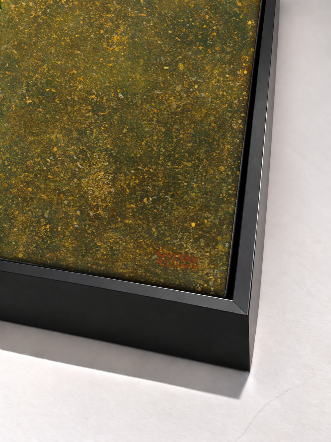 Hope II by Gustav Klimt black floater frame corner detail
