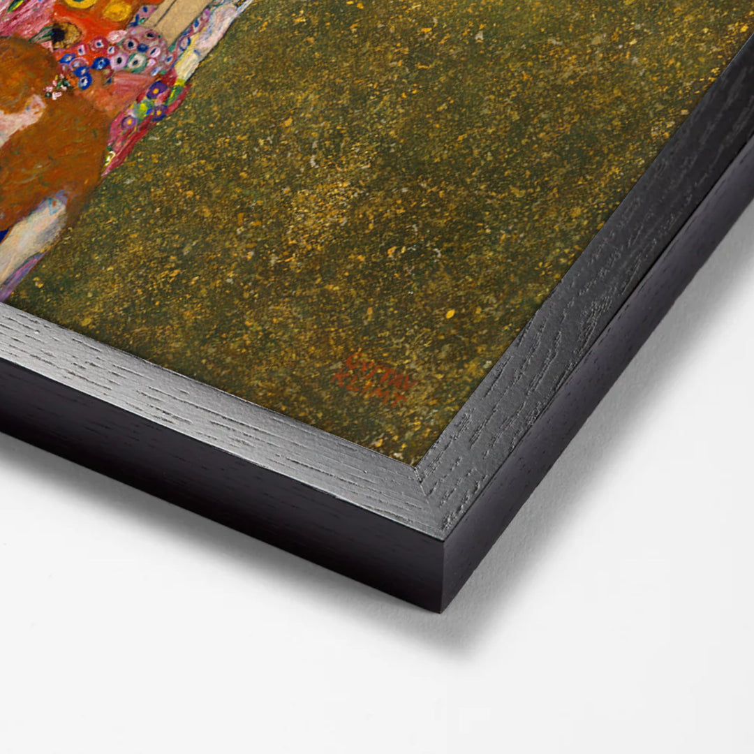 Hope II by Gustav Klimt black stock paper frame corner detail