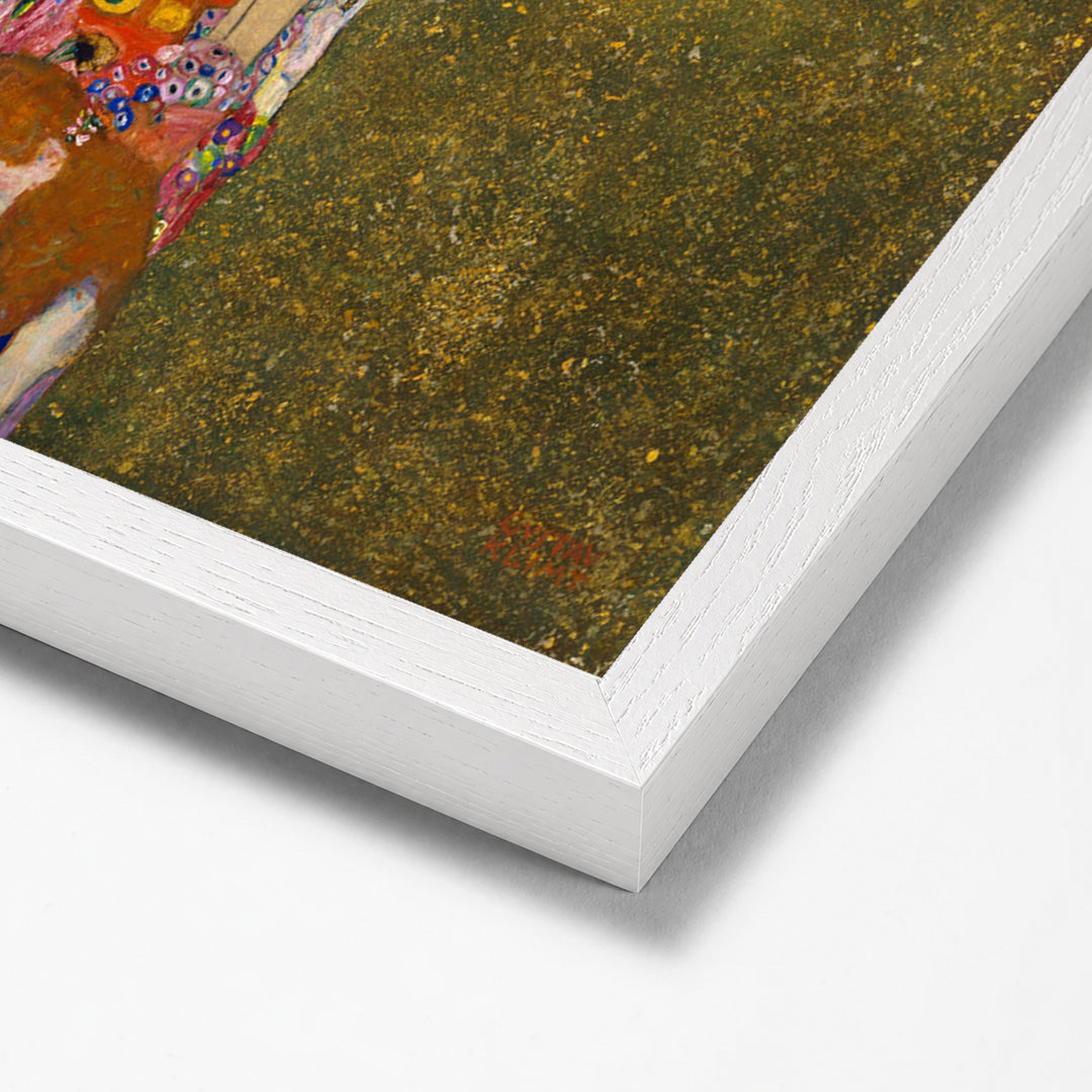 Hope II by Gustav Klimt white stock paper frame corner detail