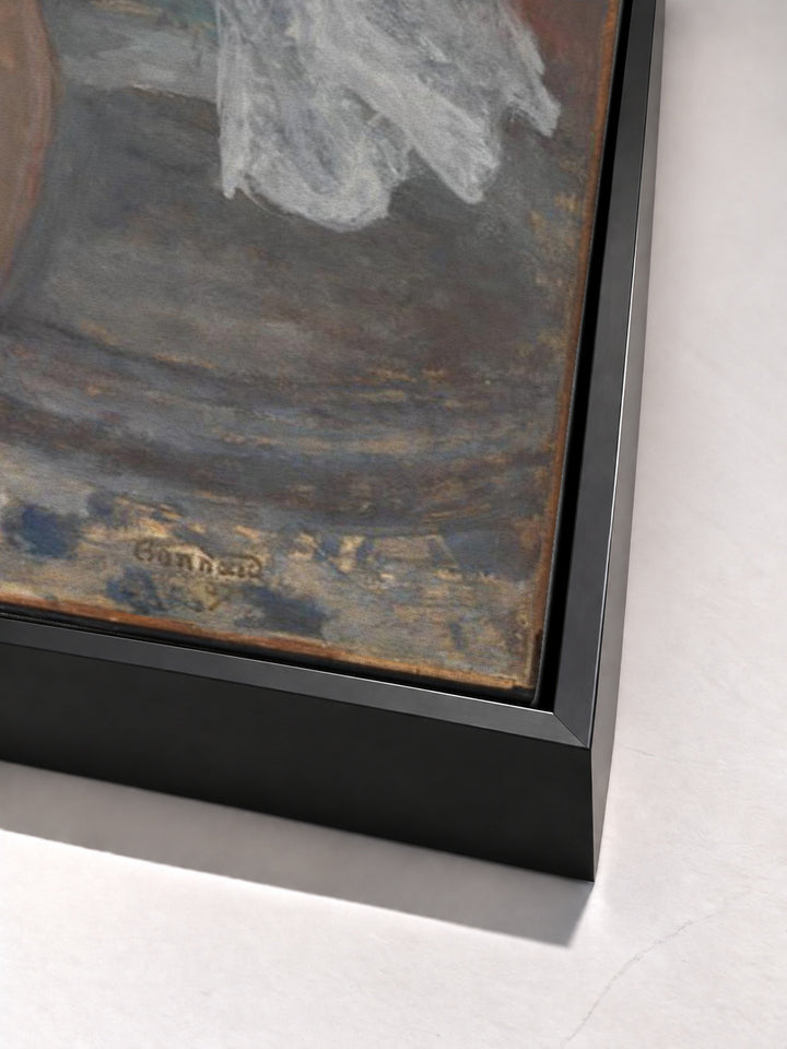 In the Bathroom by Pierre Bonnard black floater frame corner detail